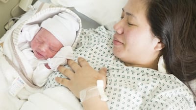 Baby Kenneth Robinson, weighing 3.19 kilograms, made his entry into the world on Wednesday. Courtesy Natalie Naccache