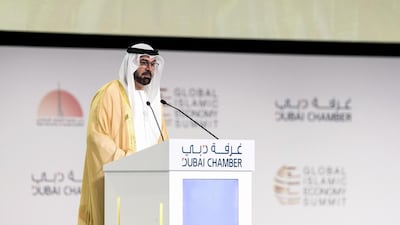 Mohammed Al Gergawi, Minister of Cabinet Affairs and Future Federal Government of the UAE, and Chairman of the Dubai Islamic Economy Development Centre, at the Opening Ceremony of the Global Islamic Economy Summit 2016. Reem Mohammed / The National