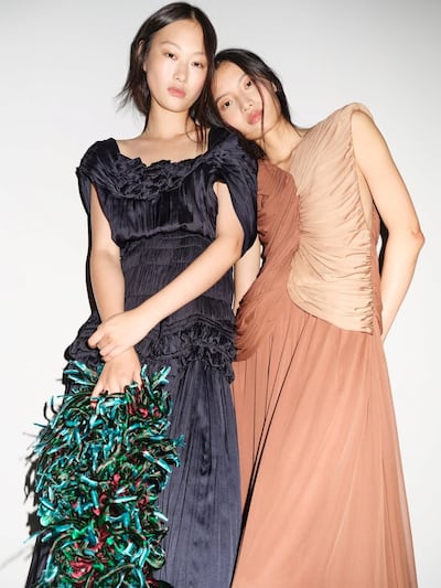 Tory Burch's collection comes in deliberately creased fabrics. Photo: Tory Burch