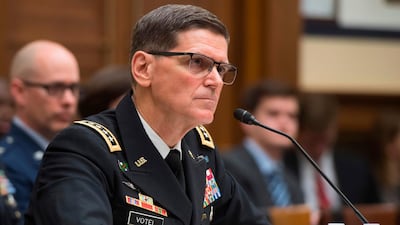 Centcom Arabic hit back at Al-Jazeera, accusing them of misquoting Mr Votel on Twitter. AFP/SAUL LOEB