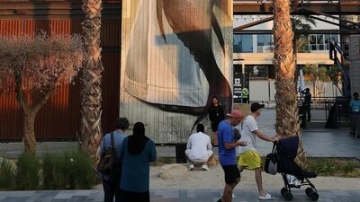 Permanent art work by Case at the Dubai Canvas at La Mer in Dubai. Pawan Singh / The National