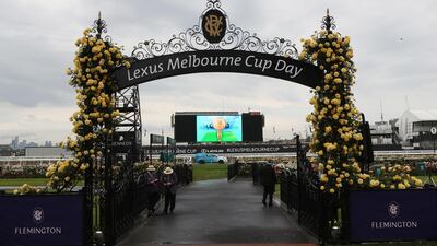 A view of the entrance to the mounting yard at Flemington Racecourse in Melbourne, Australia. EPA