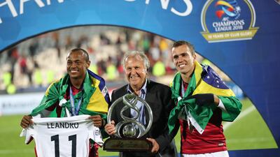 Zico and Kashima Antlers players celebrate with the Asian Champions League trophy. Getty Images