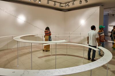 Soma Surovi Jannat, ‘Into the Yarn, Out in the One’ (2019-2020), commissioned for DAS 2020. Courtesy of the artist and Samdani Art Foundation. Photo by Randhir Singh