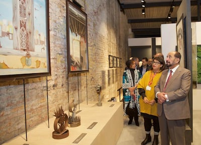 Dr Sheikh Sultan bin Mohammed, Ruler of Sharjah, at 56th Biennale Venice in Italy. Wam