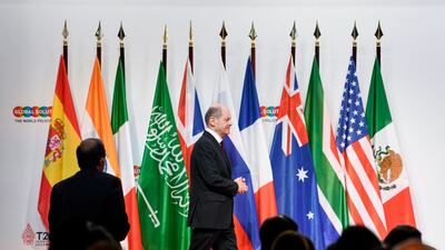 Olaf Scholz addressed the Global Solutions Summit in Berlin on Monday. AFP