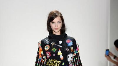 A model walks the runway wearing Libertine Spring 2016 during New York Fashion Week. Fernanda Calfat / Getty Images for NYFW: The Shows