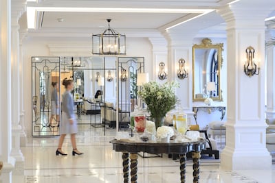 The Airelles Chateau de la Messardiere hotel lobby. AFP