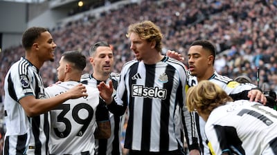 Nick Woltemade, centre, scored twice in Newcastle's 2-2 draw against Chelsea. EPA