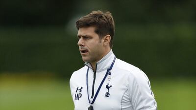 Tottenham Hotspur manager Mauricio Pochettino shown during a Spurs training session on Wednesday ahead of their Europa League match on Thursday. Andrew Boyers / Action Images / Reuters / September 16, 2015