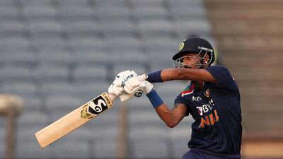 Krunal Pandya made 58 off 31 balls in the first ODI against of England at the MCA Stadium in Pune. Getty