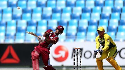 Nicolas Pooran scored a brilliant century, albeit in a losing effort, against Australia on Sunday. Satish Kumar / The National