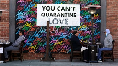 A Covid-19-themed mural outside a restaurant in Santa Monica, in California's Los Angeles County where a new stay-home order takes effect on November 30, 2020. AP Photo