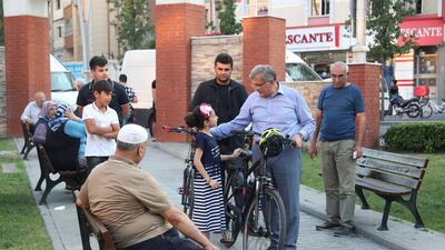 Four months ago, Mr Aydin gave up his official car, strapped on his cycling helmet and took to his bike to get to and from appointments.