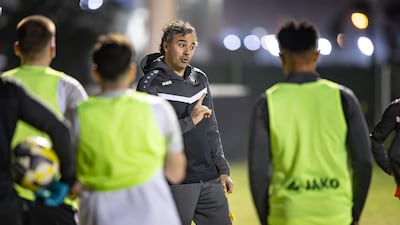 Palm City FC coach Inaki Beni oversees training