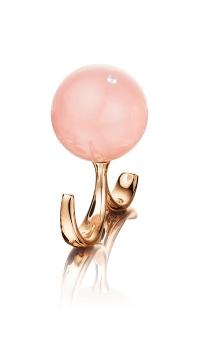 Les Espiägles ring with pink quartz