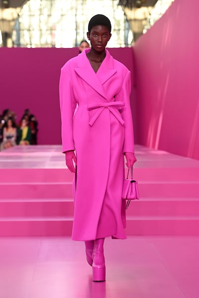 A model walks the runway at the Valentino autumn/winter 2022-2023 show during Paris Fashion Week on March 6, 2022. Photo: Getty Images