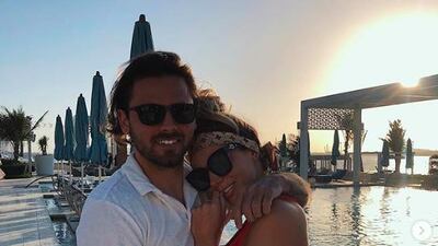 'Love Island' star Olivia Attwood with new love, Blackburn Rovers football player, Bradley Dack. Drift Beach Dubai. Instagram / Olivia Attwood