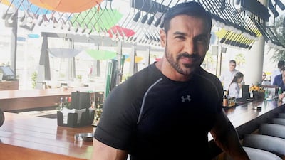 Actor John Abraham on the set of Dishoom at Yas Marina in Abu Dhabi. Photo by Jessica Hill