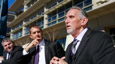 Craig Coley, right, spent 39 years in prison for a murder he didn't commit. AP.