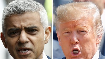 London mayor Sadiq Khan has rallied against the policies of president Donald Trump. AFP