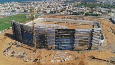Progress at the Dibba Fujairah Sports Club Stadium project in Al Ras, Dibba Fujairah.