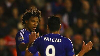 Chelsea's Loic Remy celebrates scoring in their League Cup win over Walsall on Wednesday night. Matthew Lewis / Getty Images / September 23, 2015