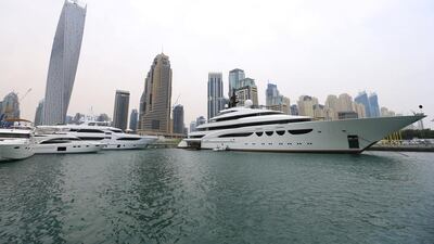 The 22nd edition of the Dubai International Boat Show began at Dubai International Marine Club featuring 430 different boats. Sarah Dea / The National