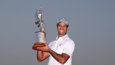Aaron Rai after winning the Abu Dhabi HSBC Championship. Getty Images