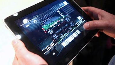A video game is displayed on Apple's "iPad", a new tablet computing device, after its launch. REUTERS/Kimberly White