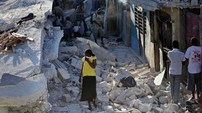 Homes in Port-au-Prince were reduced to rubble after the earthquake on January 12.