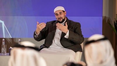 Mr Kelwick speaks at the Abrahamic House, Abu Dhabi, in February. Antonie Robertson/The National