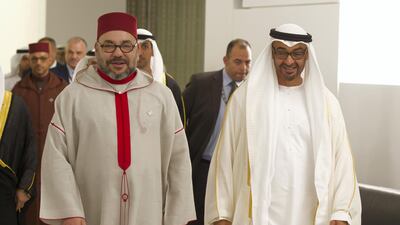 King Mohamed VI was a special guest for the opening ceremony of Louvre Abu Dhabi in 2017. Omar Al Askar for The Crown Prince Court - Abu Dhabi