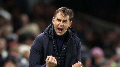 Soccer Football - Premier League - Fulham v Wolverhampton Wanderers - Craven Cottage, London, Britain - February 24, 2023 Wolverhampton Wanderers manager Julen Lopetegui reacts REUTERS/David Klein EDITORIAL USE ONLY. No use with unauthorized audio, video, data, fixture lists, club/league logos or 'live' services. Online in-match use limited to 75 images, no video emulation. No use in betting, games or single club /league/player publications. Please contact your account representative for further details.