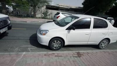 Blood stains can be seen on the path in Rashidiya where Ali Hassan was stabbed to death last year. The boy was knifed 12 times by a gang and left to bleed to death on the street.