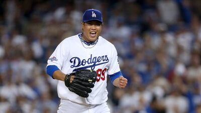Hyun-Jin Ryu was 14-8 with a 3.00 ERA in 30 starts for the Dodgers during the regular season. Jeff Gross / Getty Images / AFP
