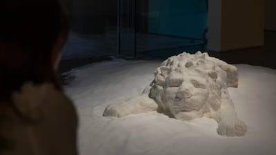 Alla Abdunabi: Are your memories of me enough for you? features the Barbary lion as a focal subject. Photo: 421 Arts Campus