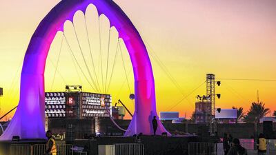 The first day of the MDL Beast festival in Riyadh, Saudi Arabia. The 3-day festival includes Internationally acclaimed DJ acts such as David Guetta and Steve Aioki. Courtesy MDL Beast