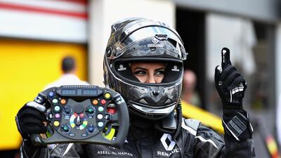 Aseel Al Hamad of Saudi Arabia drove a 2012 Renault F1 car before the French Grand Prix at Circuit Paul Ricard in Le Castellet in June 2018. Getty Images