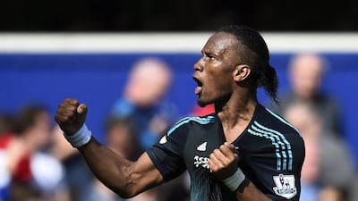 Chelsea's Didier Drogba celebrates at the end of their match against QPR. Reuters / Dylan Martinez