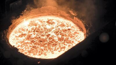 The Emirates Steel plant in Mussaffah. Antonie Robertson / The National