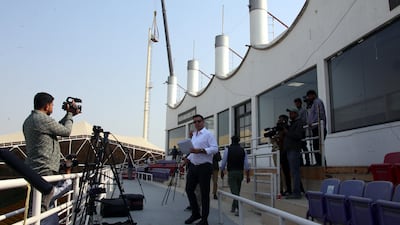 Members of an ICC delegation inspect the facilities at the National Stadium. EPA