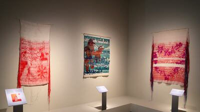 Emirati artist Hadeyeh Badri's work on display in the Poetry to Politics exhibition
