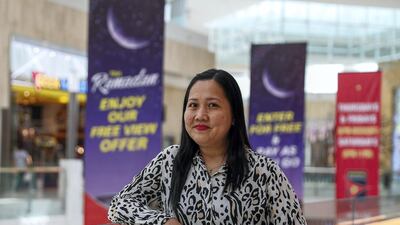 Lalaine Blanco has been working in Abu Dhabi for the past 10 years. Victor Besa / The National