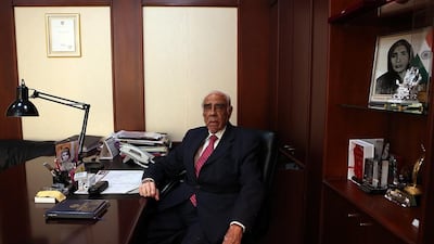 Maghanmal Pancholia, 93, is very proud of the ties between the country of his birth and his adopted home. Satish Kumar / The National