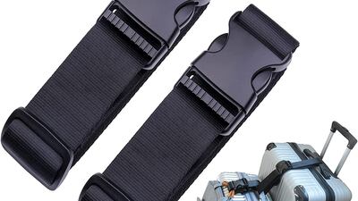 Luggage connectors allow you to pull more than one suitcase through the airport. Dh64, www.ubuy.ae Photo: Rumilla