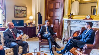 Sheikh Abdullah bin Zayed, Minister of Foreign Affairs and International Cooperation, holds separate meetings with Paul Ryan, Speaker of the US House of Representatives, and Ed Royce, Chairman of the House Foreign Affairs Committee, in Washington DC. Wam