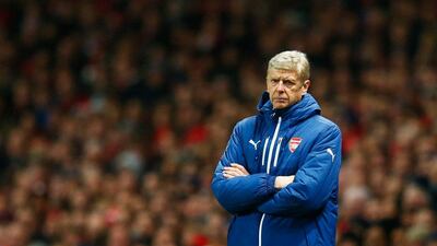 Arsenal manager Arsene Wenger observes his side during their 3-3 Champions League draw with Anderlecht on Tuesday night in London. Michael Regan / Getty Images / November 4, 2014