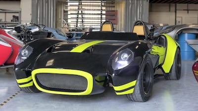 The Jannarelly-PureDrive safety car at the Jannarelly factory in Dubai. Antonie Robertson / The National