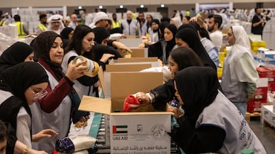 The latest funding will help boost the UAE's Operation Gallant Knight, which was set up in response to the outbreak of the war in Gaza in October 2023. Antonie Robertson / The National